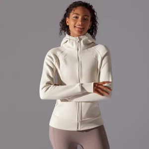 Women Casual Outdoor Running Sport Zip Hooded Top