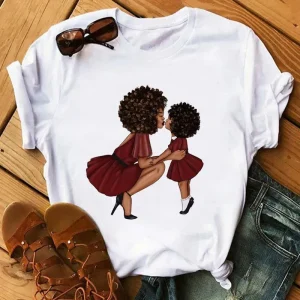 Women Fashion Casual Cartoon Printed Short-Sleeved Round Neck T-Shirt